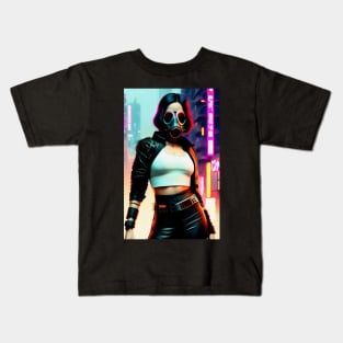 Abstract Cyberpunk Girl Kids T-Shirt